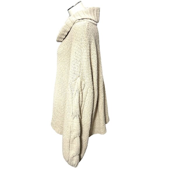 Seven7 Cable Knit Beige Cowl Neck Sweater Cozy Premium Quality Brand Size XXL - Picture 2 of 10